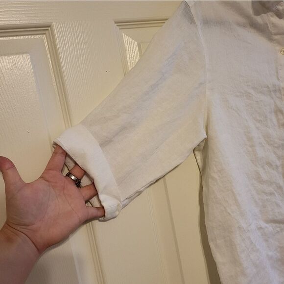 Jones & Co white collard button-down blouse - Picture 4 of 8